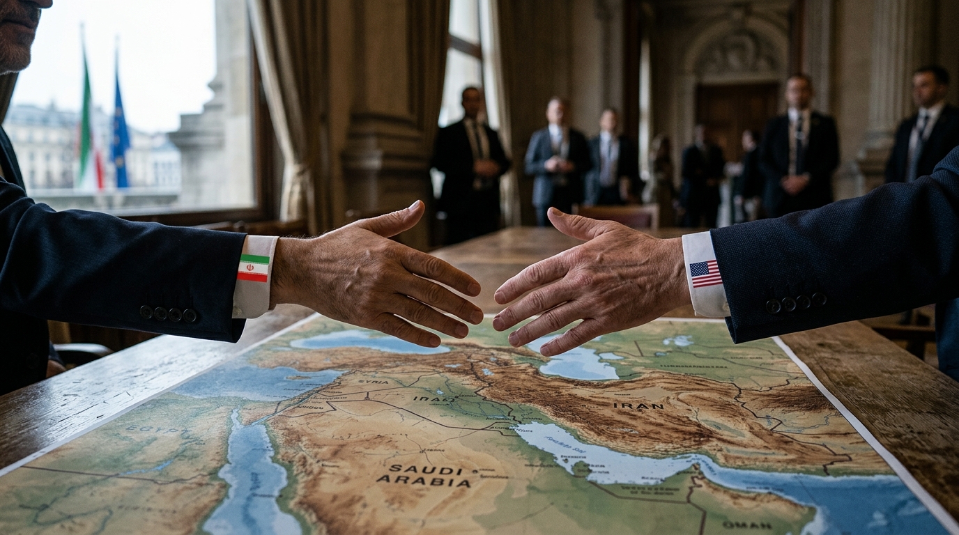 صورة تعبيرية عن الاتفاق المرحلي بين أميركا وإيران في سياق دبلوماسي معقد.