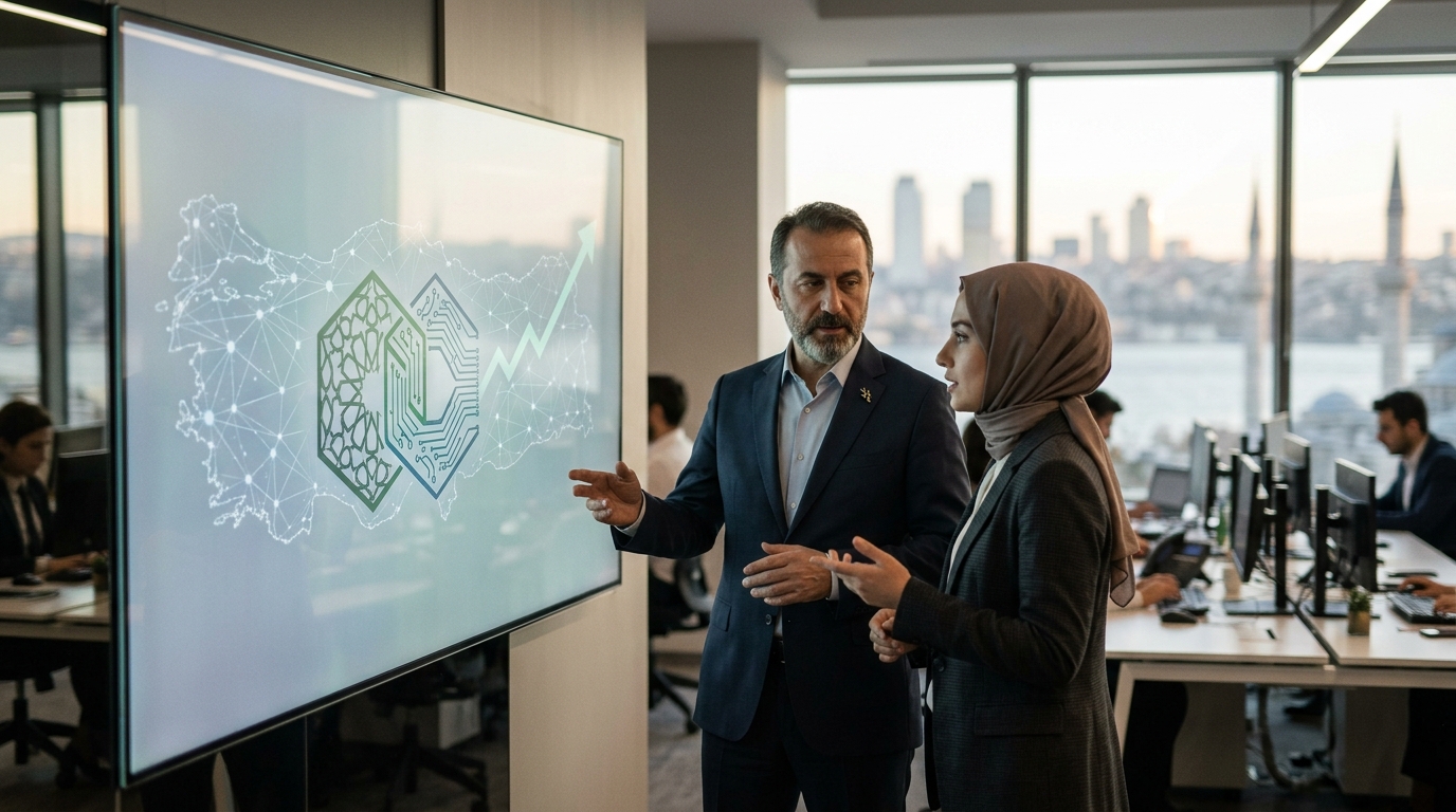 صورة توضيحية لعملية اندماج بنوك تركيا الإسلامية وتأثيرها على الاقتصاد التشاركي.